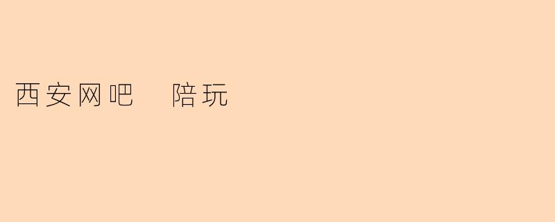 西安网吧 陪玩